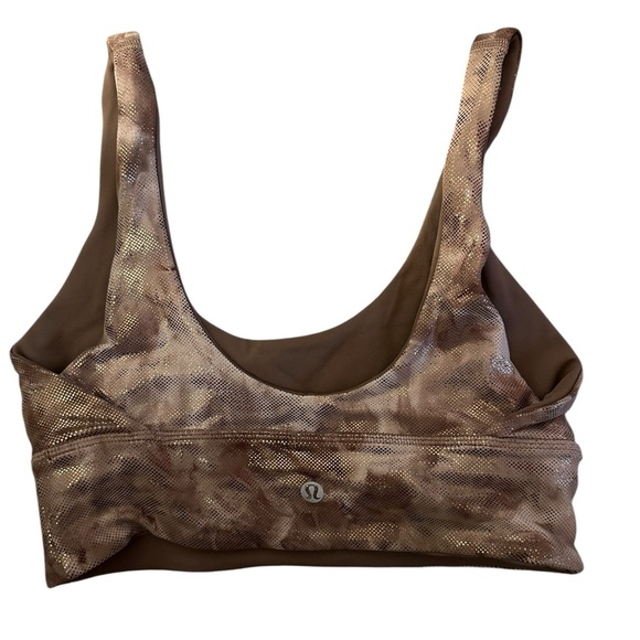 Lulu Align Metallic Blush A/B Cup Shine Bra Diamond Dye Misty Shell Reversible - Picture 4 of 9